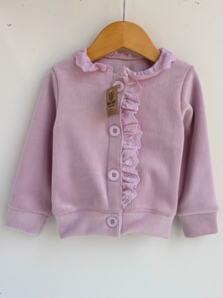 Camperita rosa de corderoy con broderie