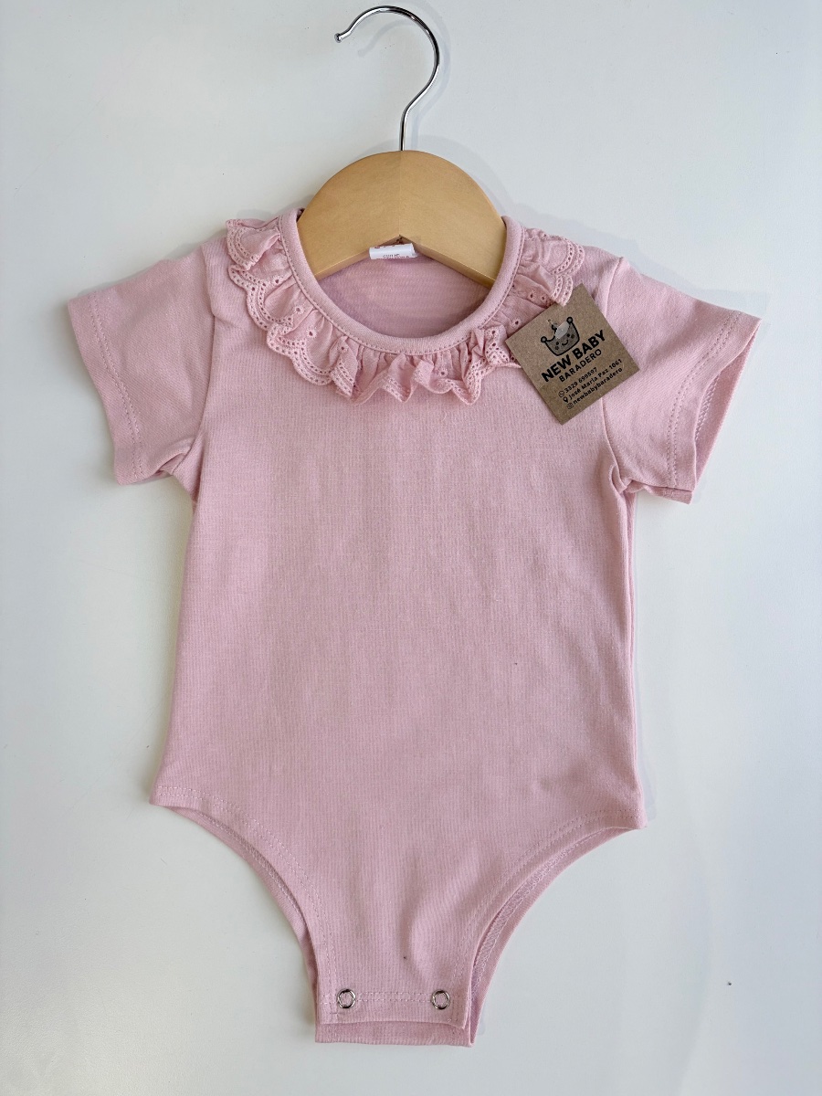 Body con brodery rosa m/c