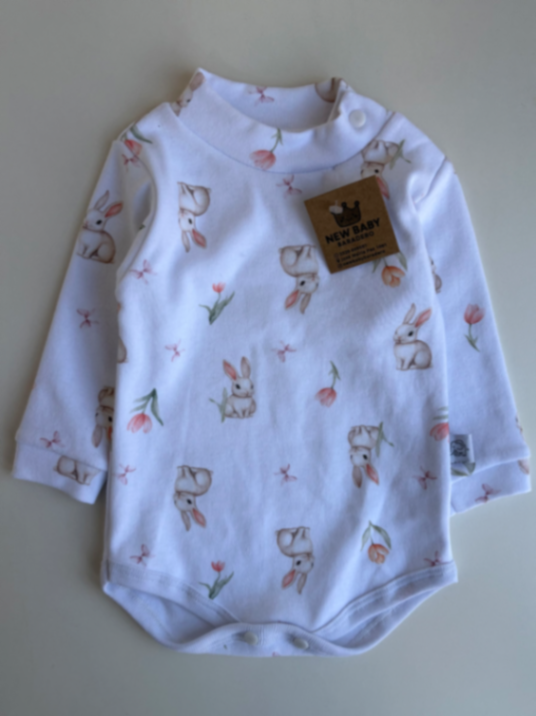 Body Conejitos media polera de algodón
