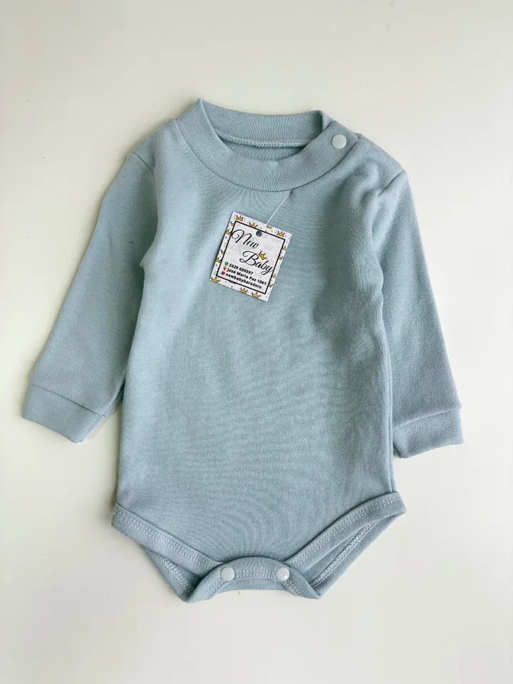 Body de algodón celeste bebe