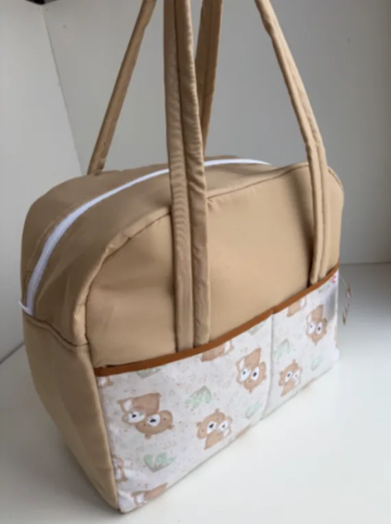 Bolso de tela beige/2ositos