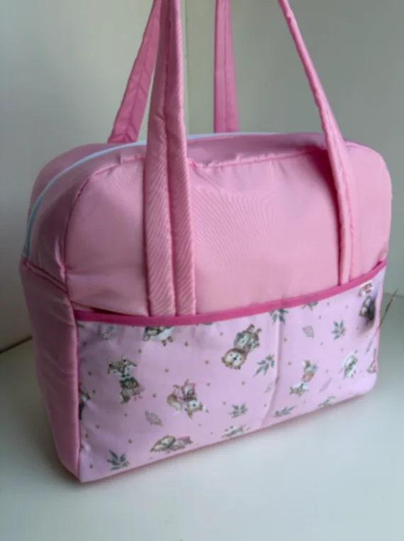 Bolso de tela rosa/animalitos