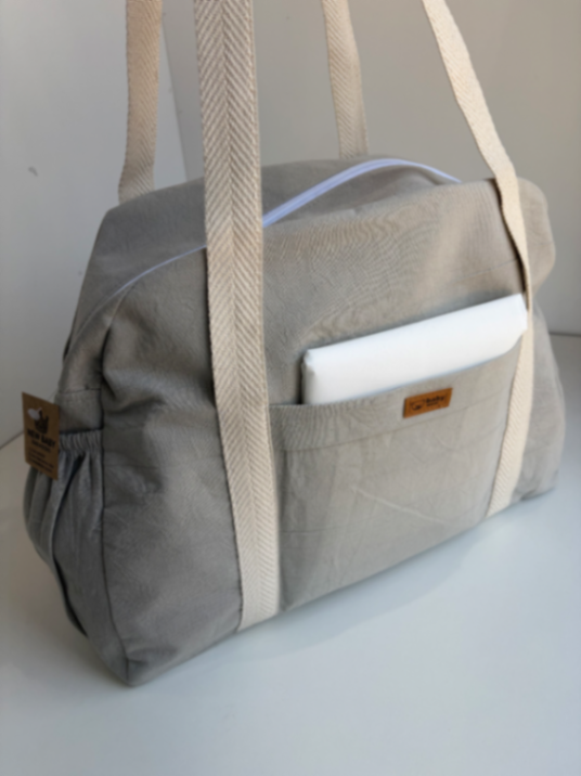 Bolso de tusor greige liso
