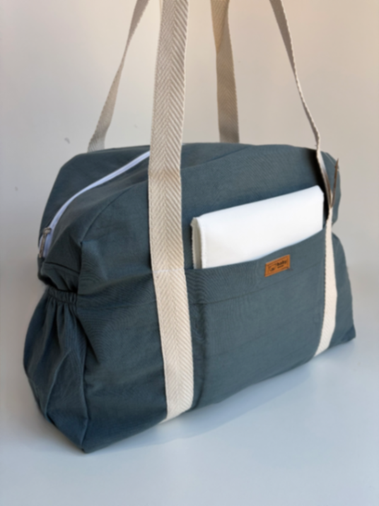 Bolso de tusor gris liso