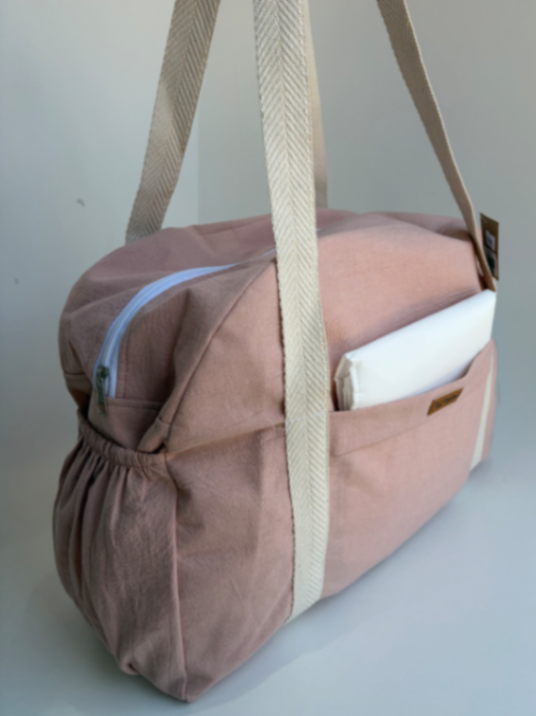 Bolso de tusor rosa liso