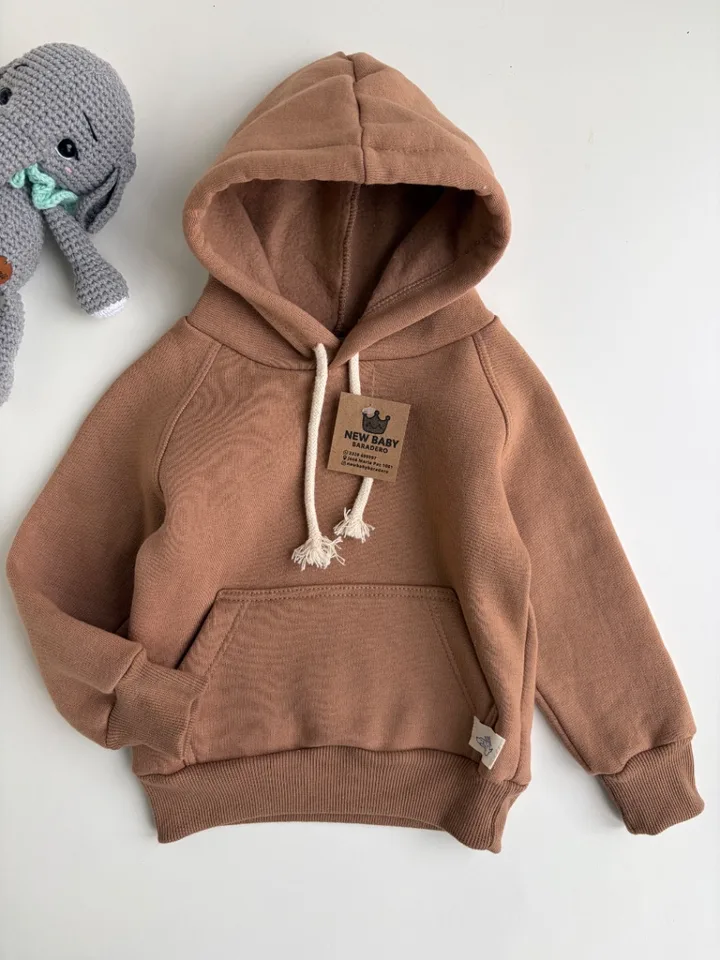 Buzo canguro camel liso