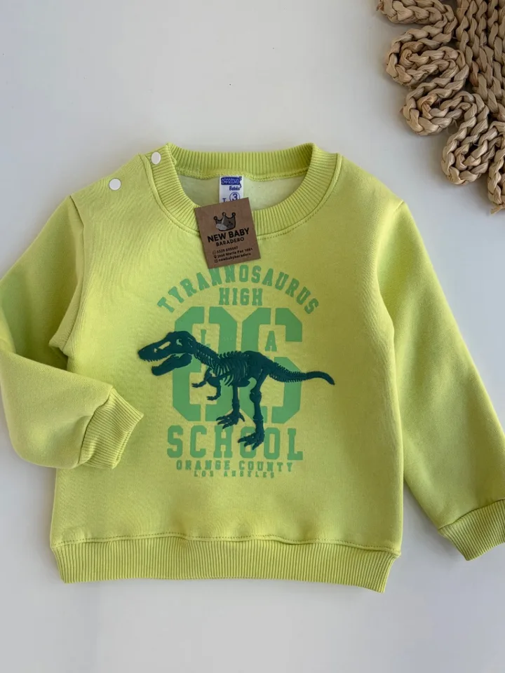 Buzo verde manzana  estampa dino rex