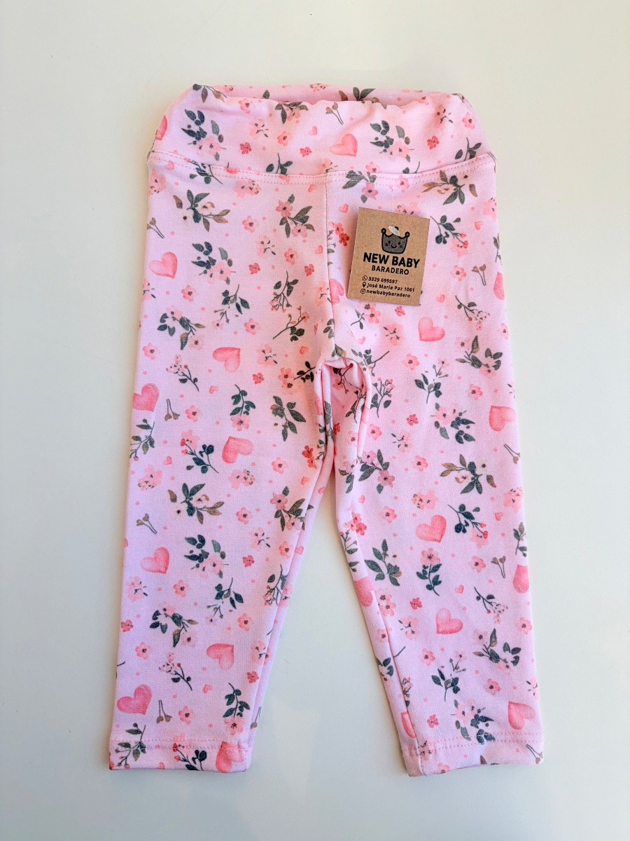 Calza floreada rosa