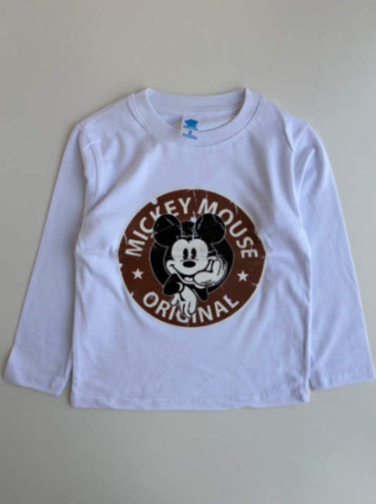 Camiseta blanca de algodón Mickey 
