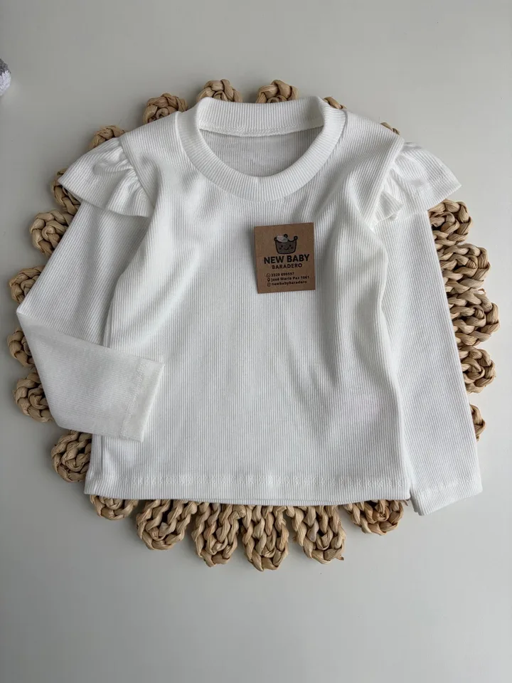 camiseta blanco manga "voladitos"  