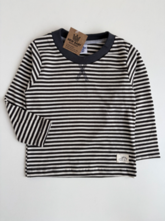 Camiseta gris rayada algodón