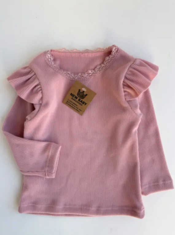 Camiseta morley rosa viejo c/puntilla