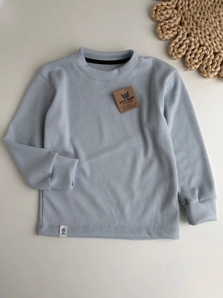 Camiseta wafle celeste
