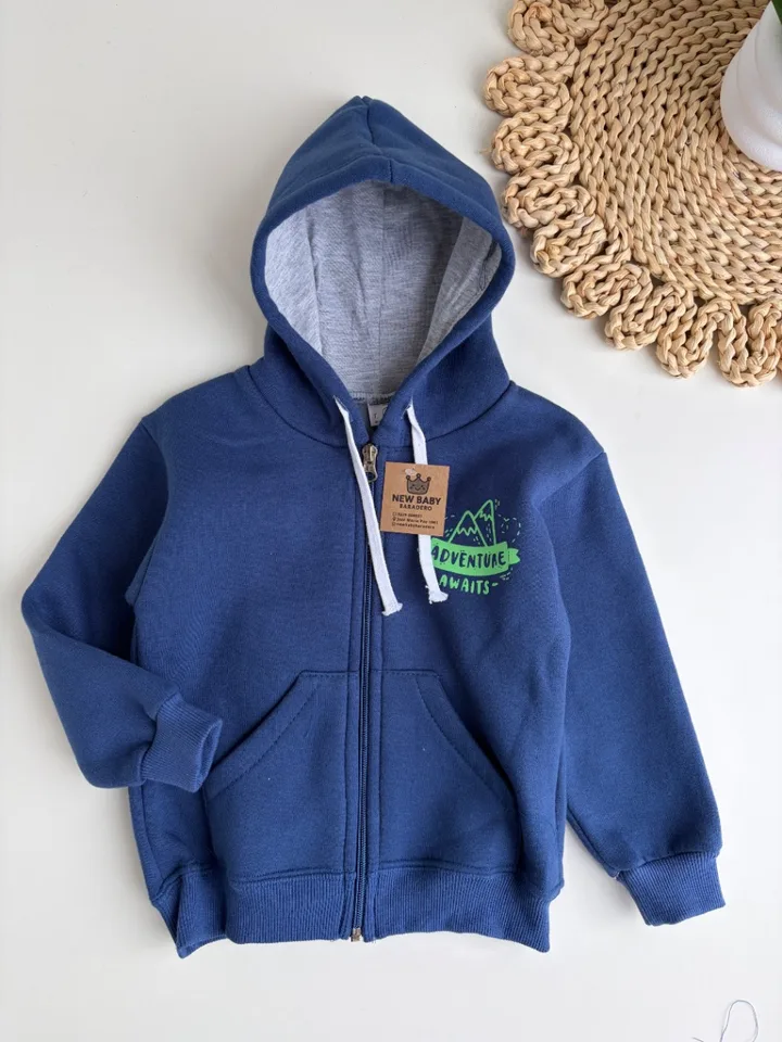 Campera azul doble estampa