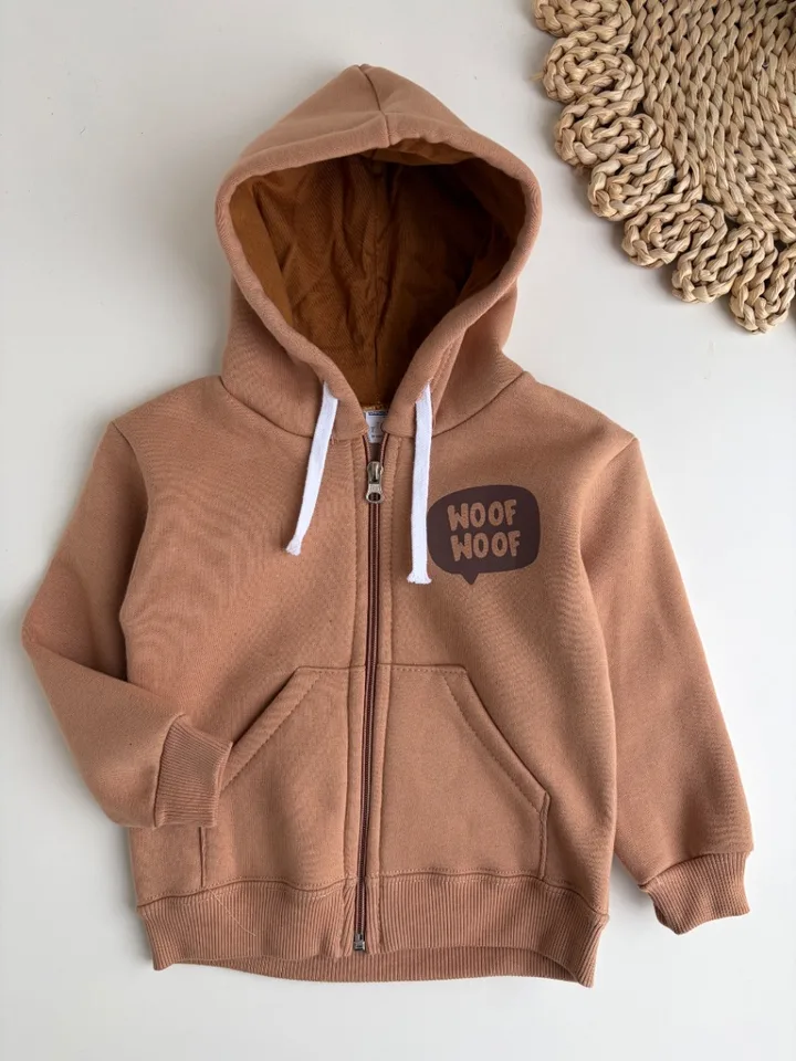 Campera beige doble estampa