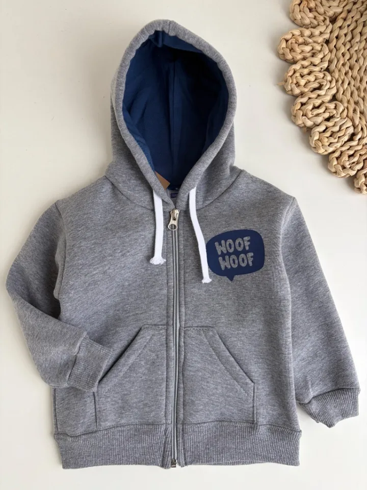 Campera gris claro doble estampa