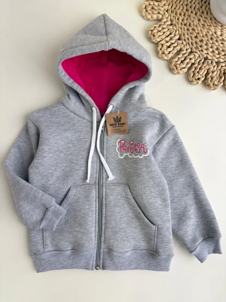 Campera gris doble estampa 