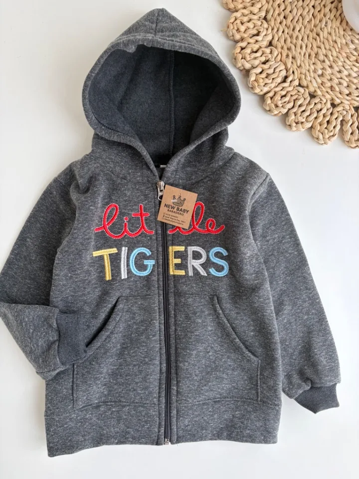 Campera gris gaspeado de algodón 