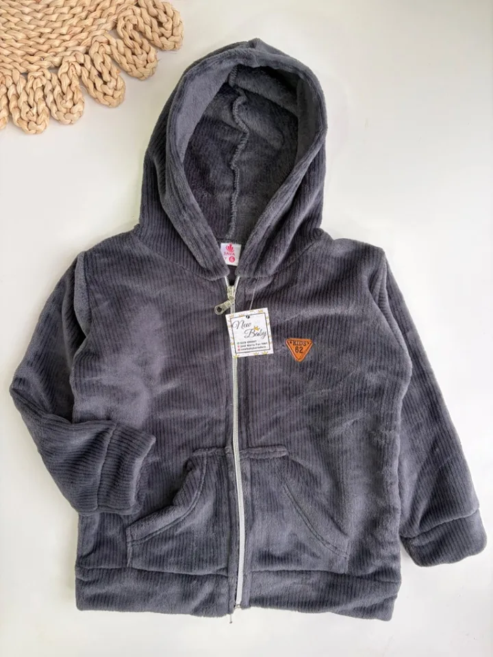 Campera gris oscuro doble faz