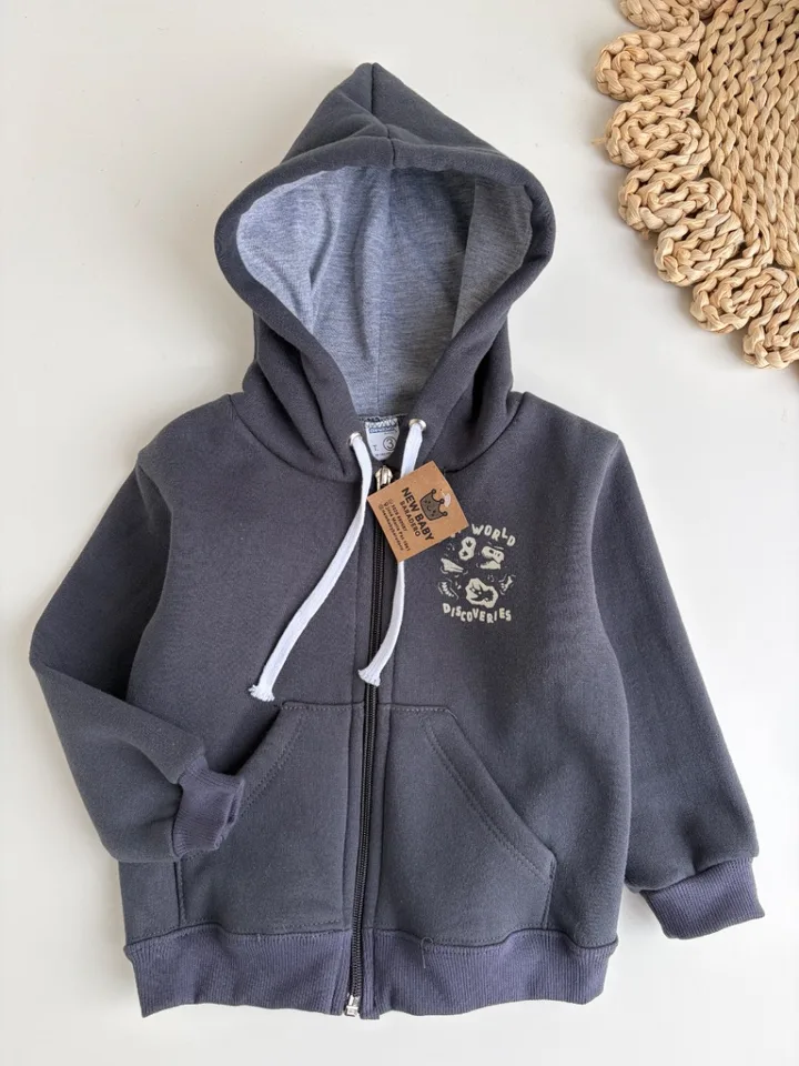 Campera gris topo doble estampa