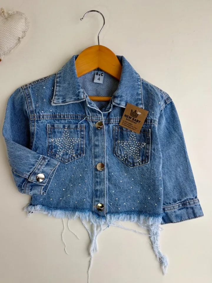 Campera jeans celeste beba
