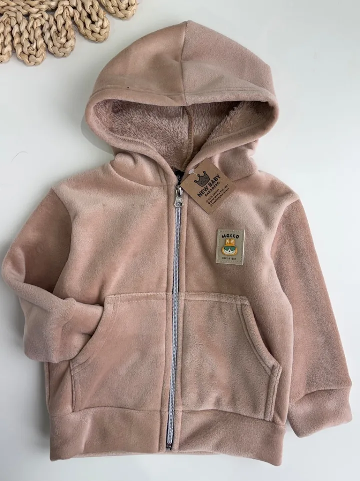 Campera plush beige corderito