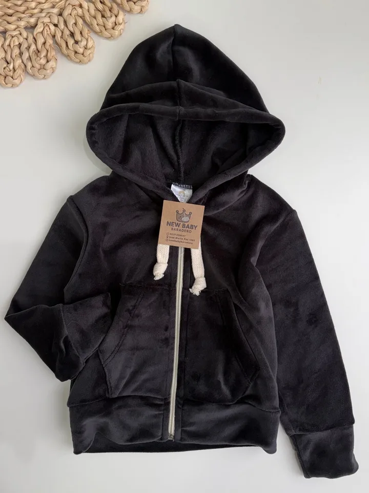 Campera plush negro