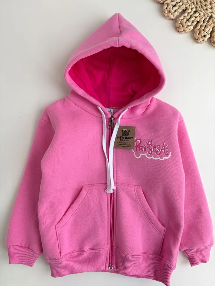 Campera rosa chicle doble estampa