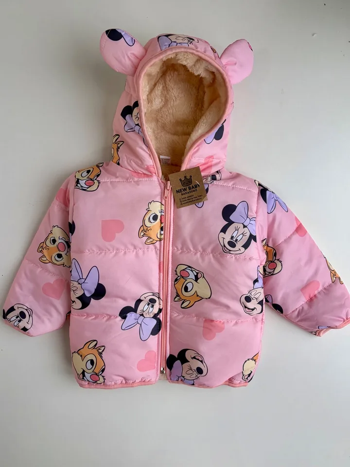 Campera salmón estampa minnie
