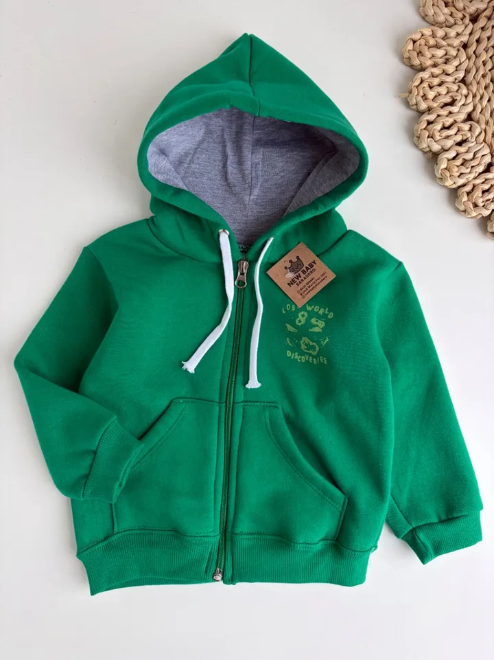 Campera verde doble estampa