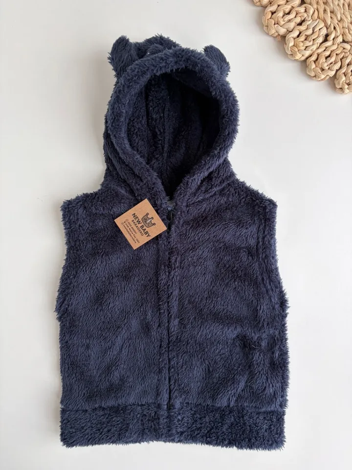 Chaleco peluche azul marino