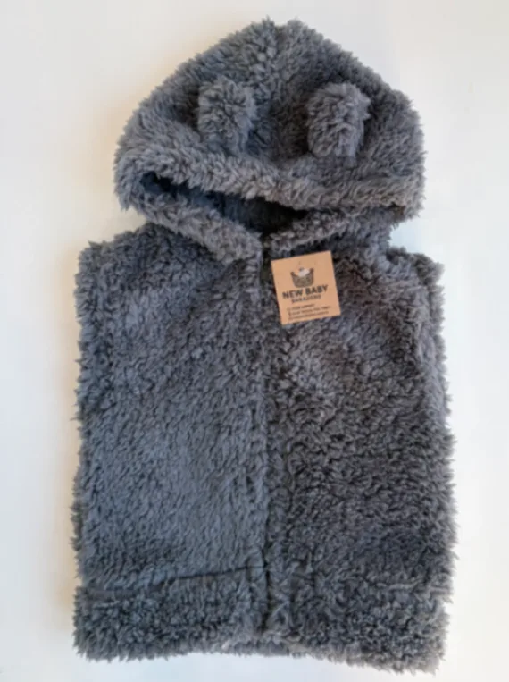 Chaleco peluche gris topo