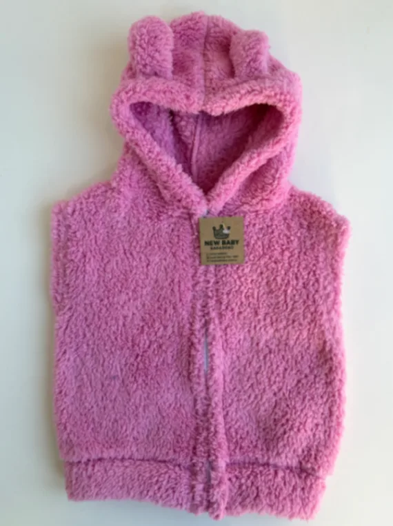 Chaleco peluche rosa chicle