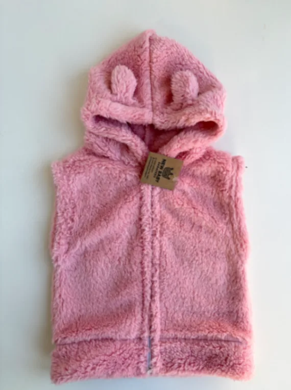 Chaleco peluche rosa viejo