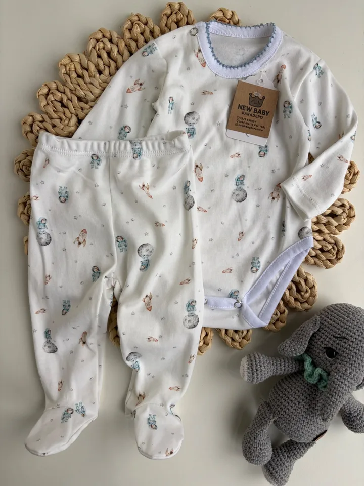 Conjunto algodon ranita y body