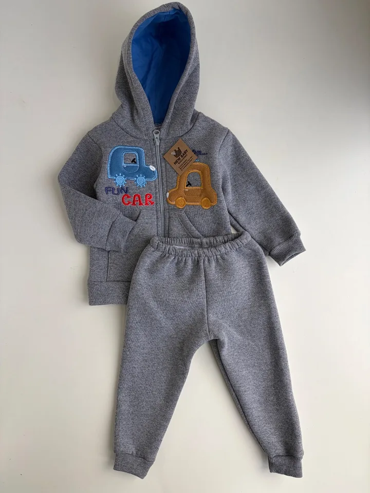 Conjunto  de algodon gris