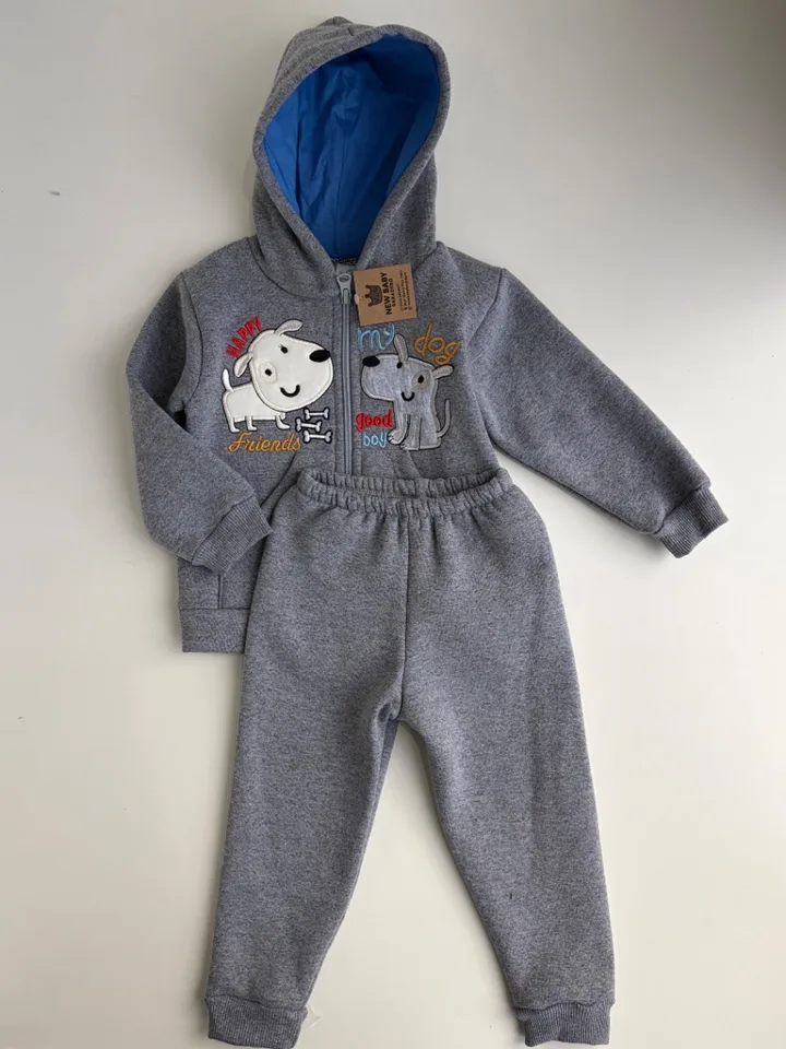Conjunto  de algodon gris "perrito"