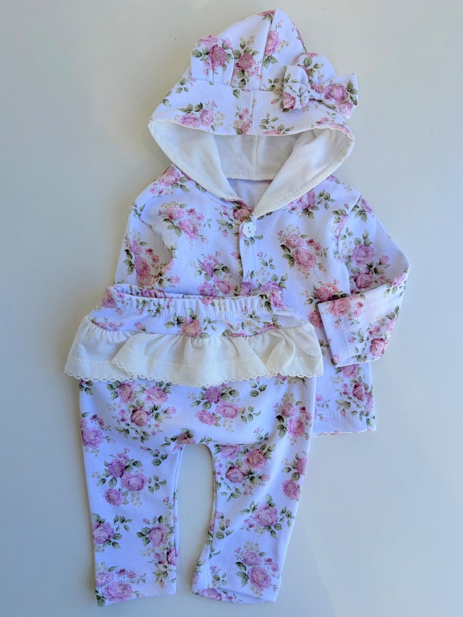 Conjunto floreado rosa rustico  