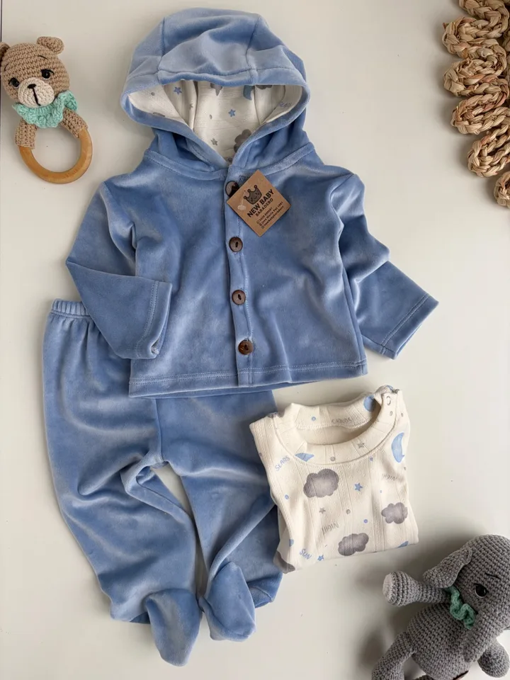 Conjunto plush celeste