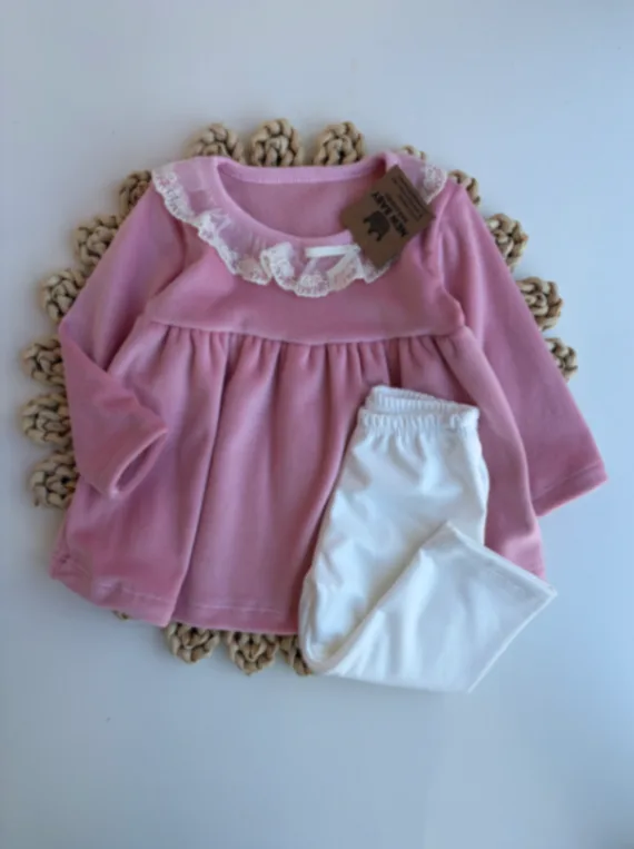 Conjunto rosa bebe plush