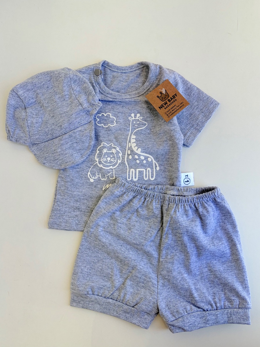 Conjuntos remera y short gris