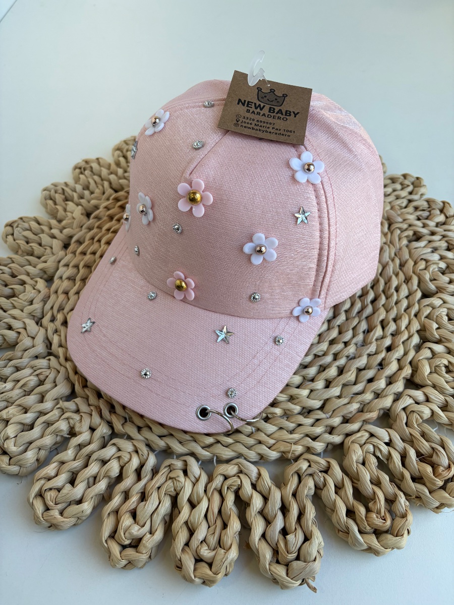 Gorra rosa floreada