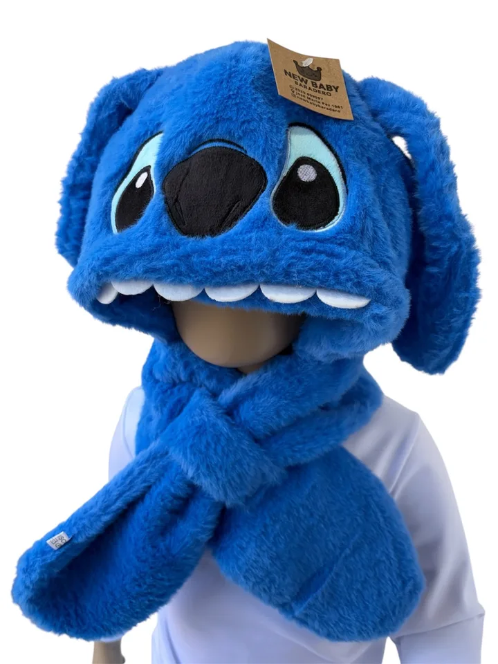 Gorro con bufanda de personaje STITCH