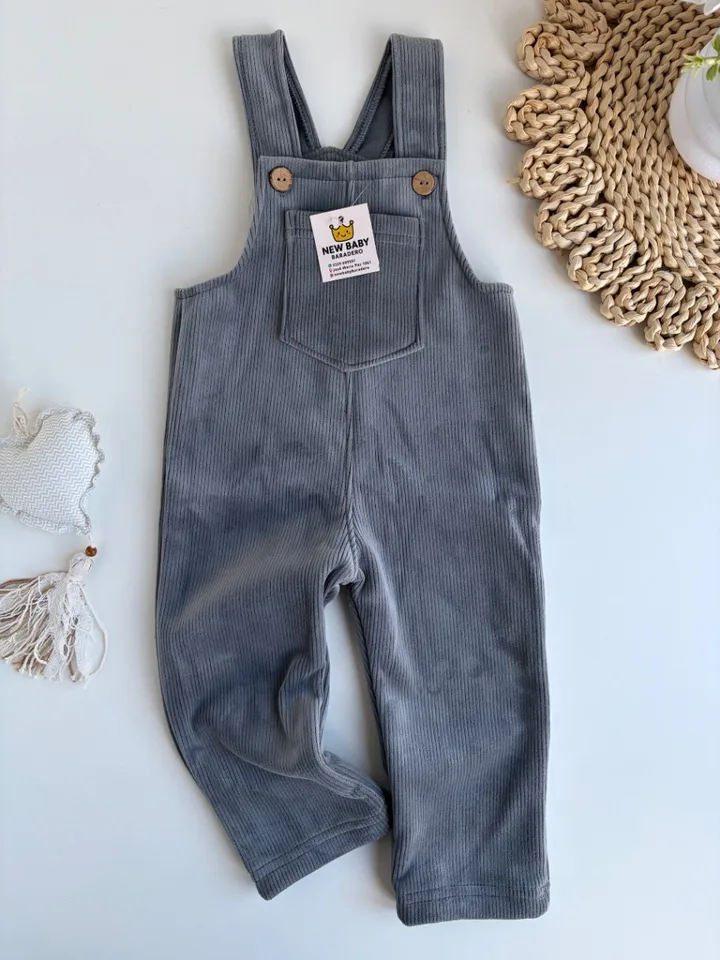Jardinero gris corderoy frisado