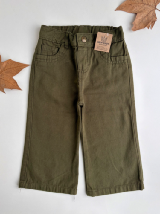 Jean verde wide leg 