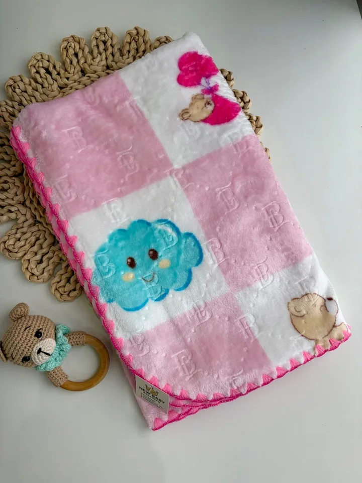 Manta plush beba rosa