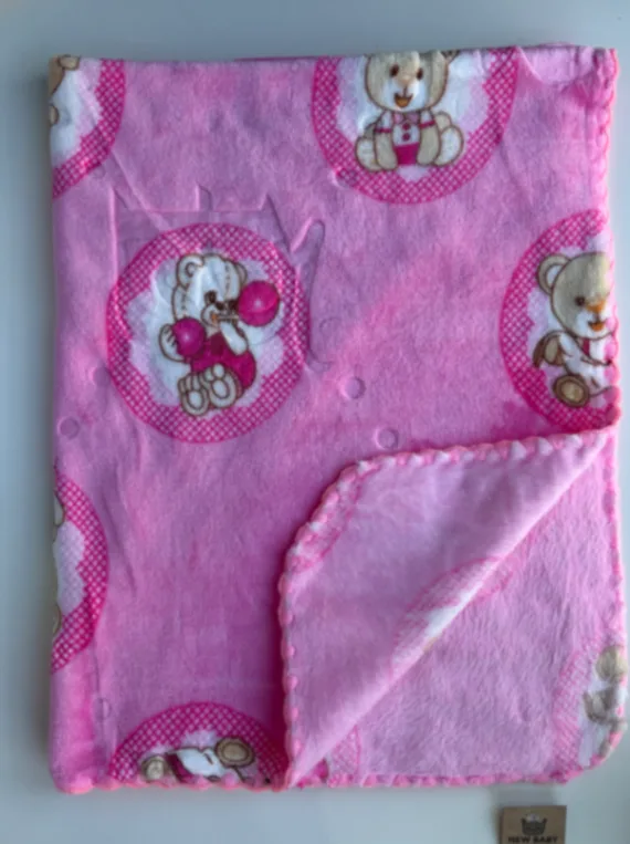 Manta plush rosa estampa ositos 