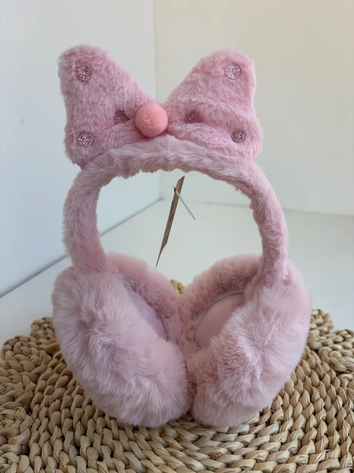 Orejeras moño rosa
