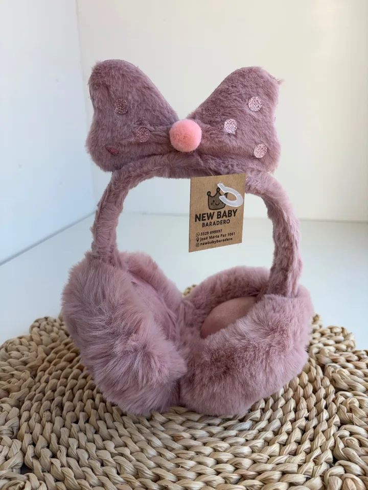 Orejeras moño rosa viejo