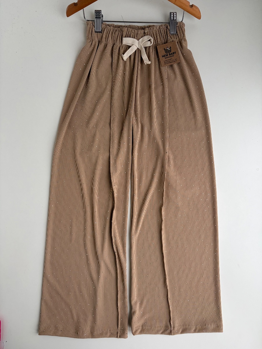 Palazzo beige con brillitos de morley  